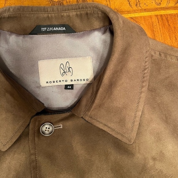Men's Roberto Baroso Faux Suede Coat with Scarf!! Size 44R!! Nordstrom $264.00!! - Picture 4 of 6